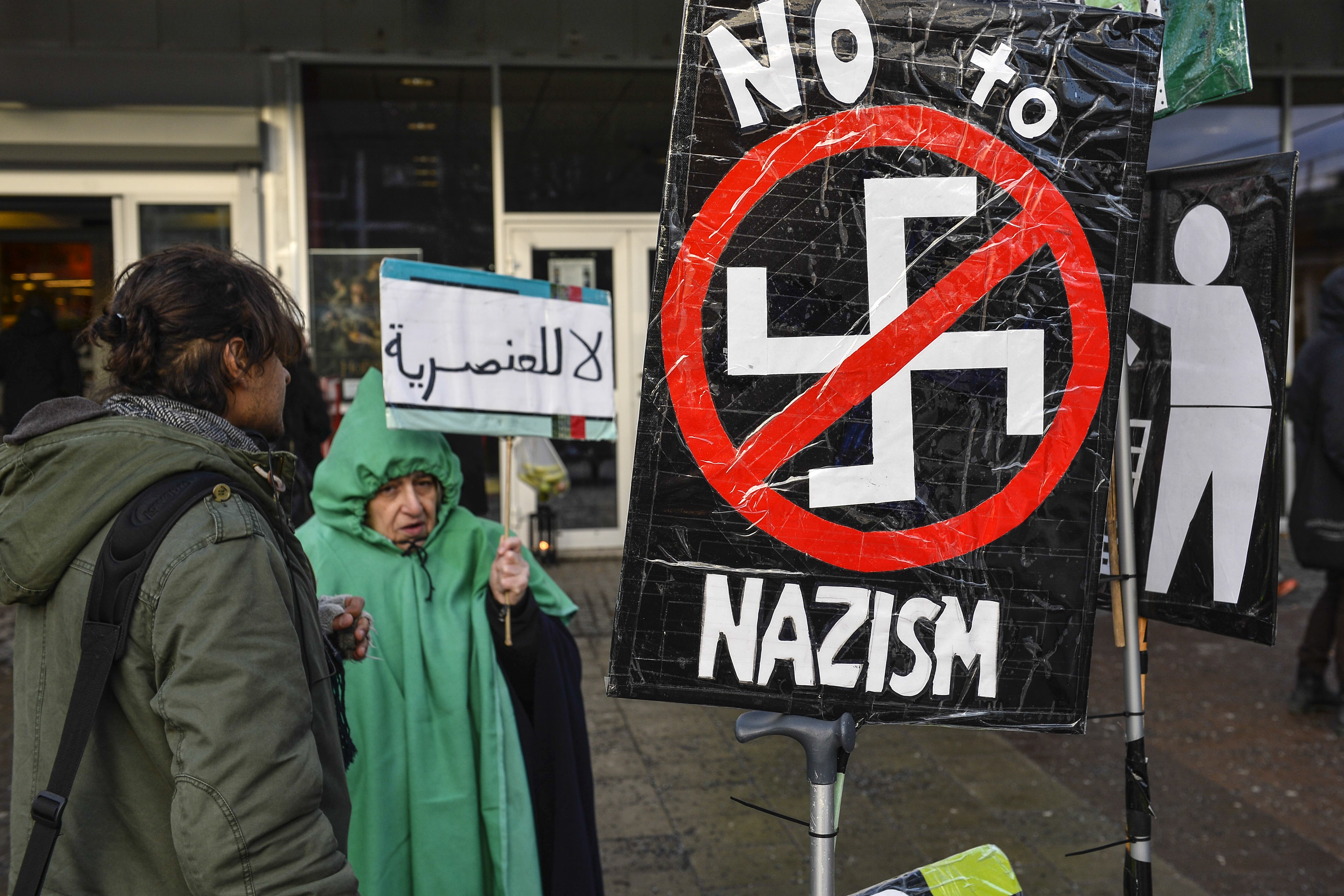 Demonstration mot nazism. Demonstration mot nazism.
